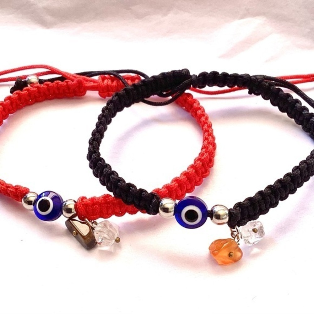 2 Evil Eye Chatm Bracelet Lot